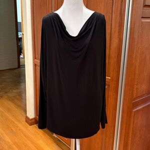 NWOT Bordeaux Black Drape Neck Blouse never worn